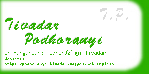 tivadar podhoranyi business card